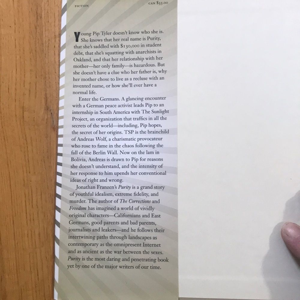 Jonathan Franzen Purity Hardcover - Picture 3 of 4